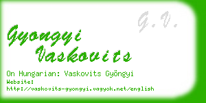 gyongyi vaskovits business card